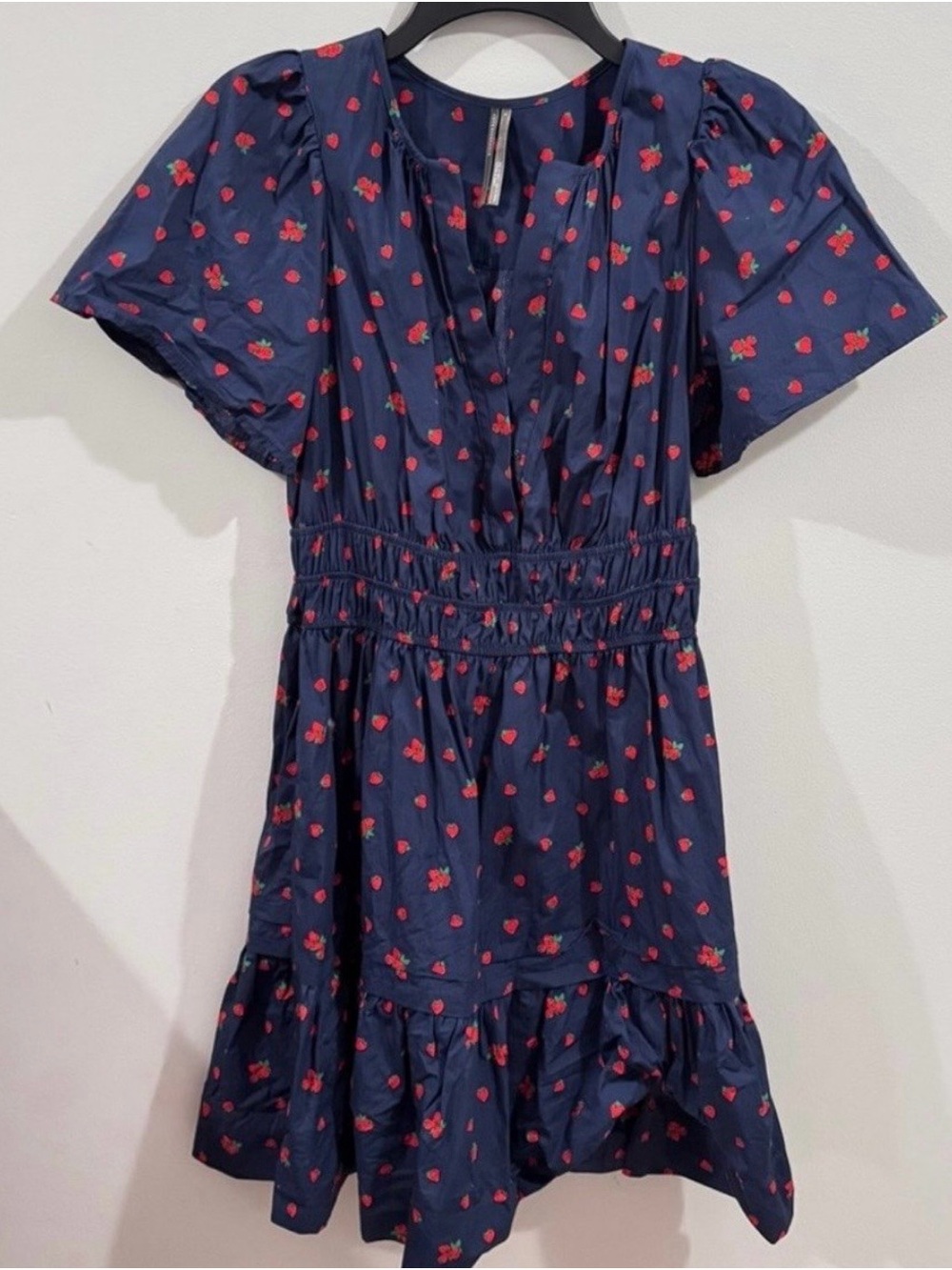 Anthropologie Mini Somerset Dress Strawberry Print Size Small